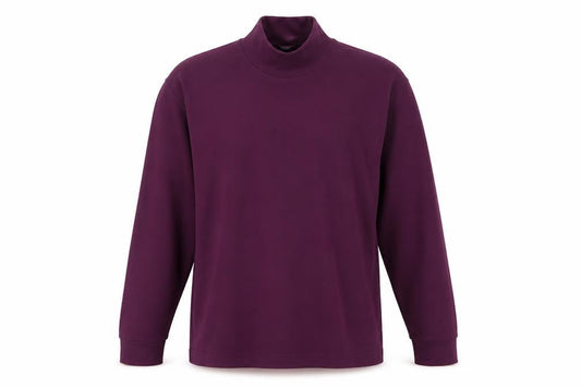 Uniqlo Men's Purple Mock Neck Long Sleeve Top M Regular Fit