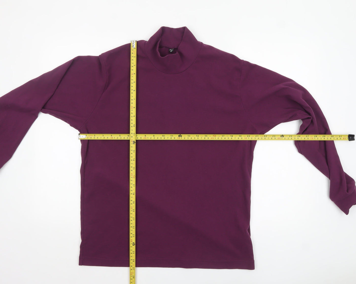 Uniqlo Men's Purple Mock Neck Long Sleeve Top M Regular Fit