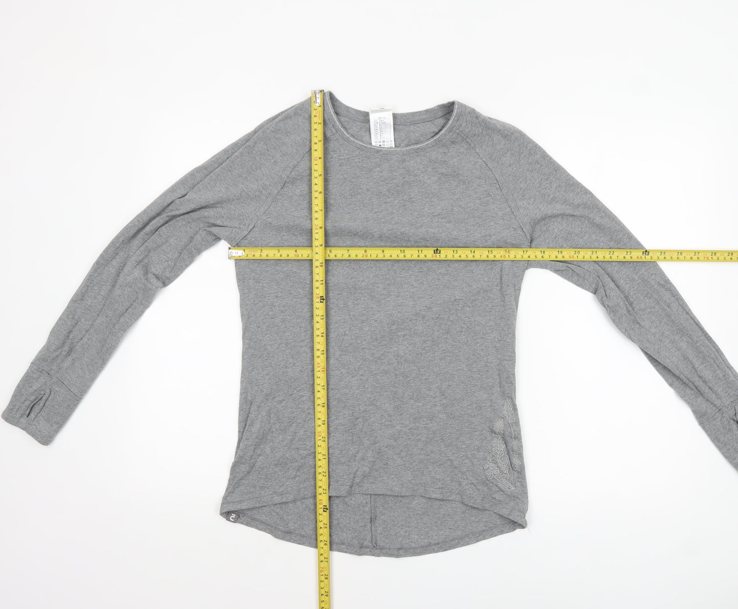 Decathlon Women Grey Long Sleeve Basic T-Shirt Size S