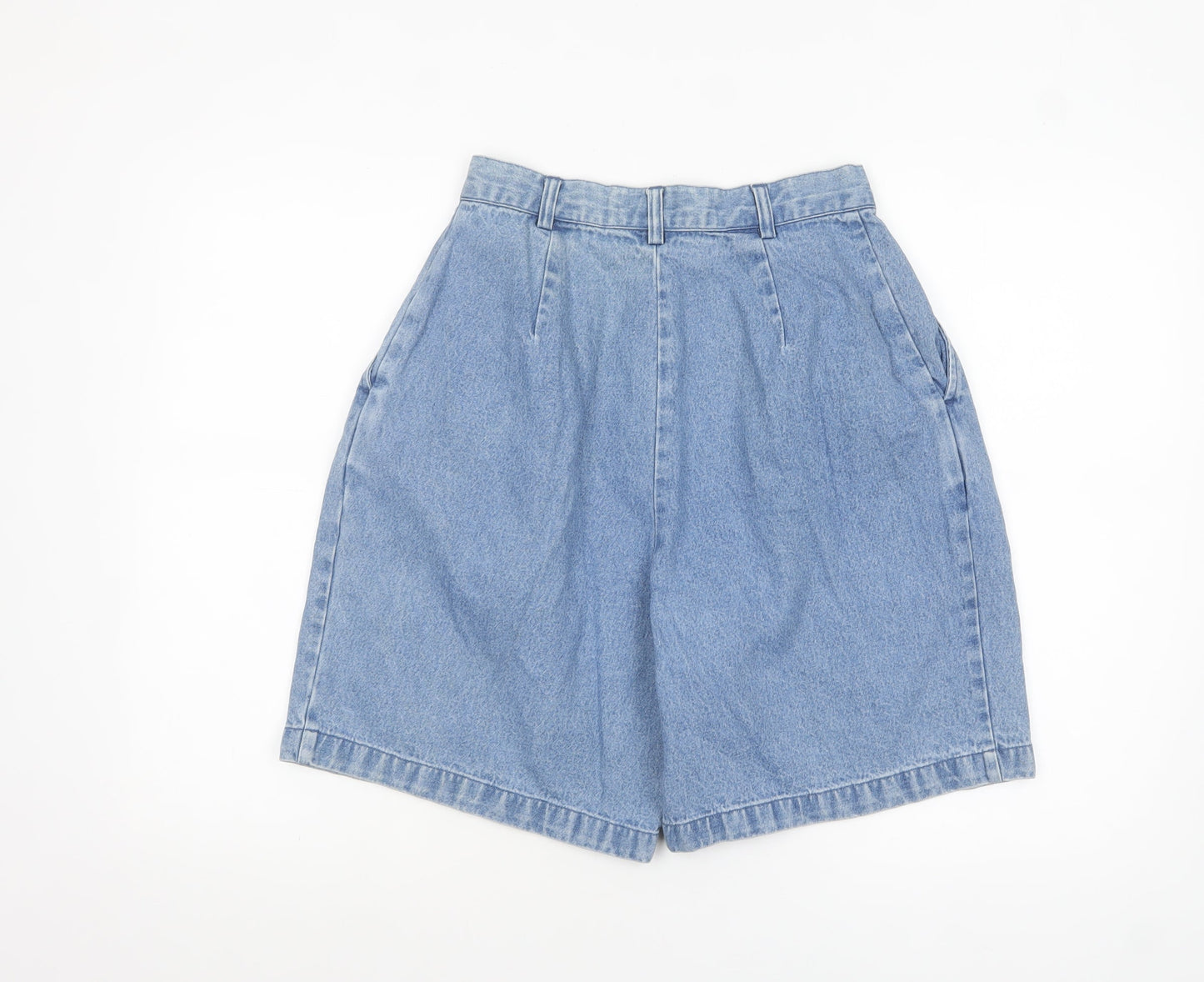 British Khaki Women's Blue Size 8 High Rise Denim Chino Shorts
