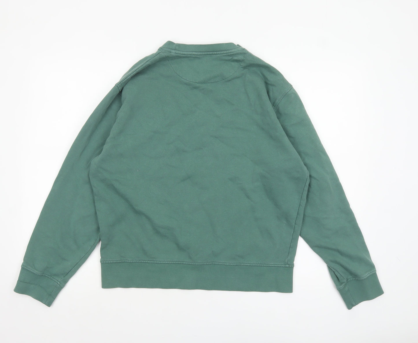 John Lewis Anyday Men’s Green Cotton Crew Neck Sweatshirt Size L