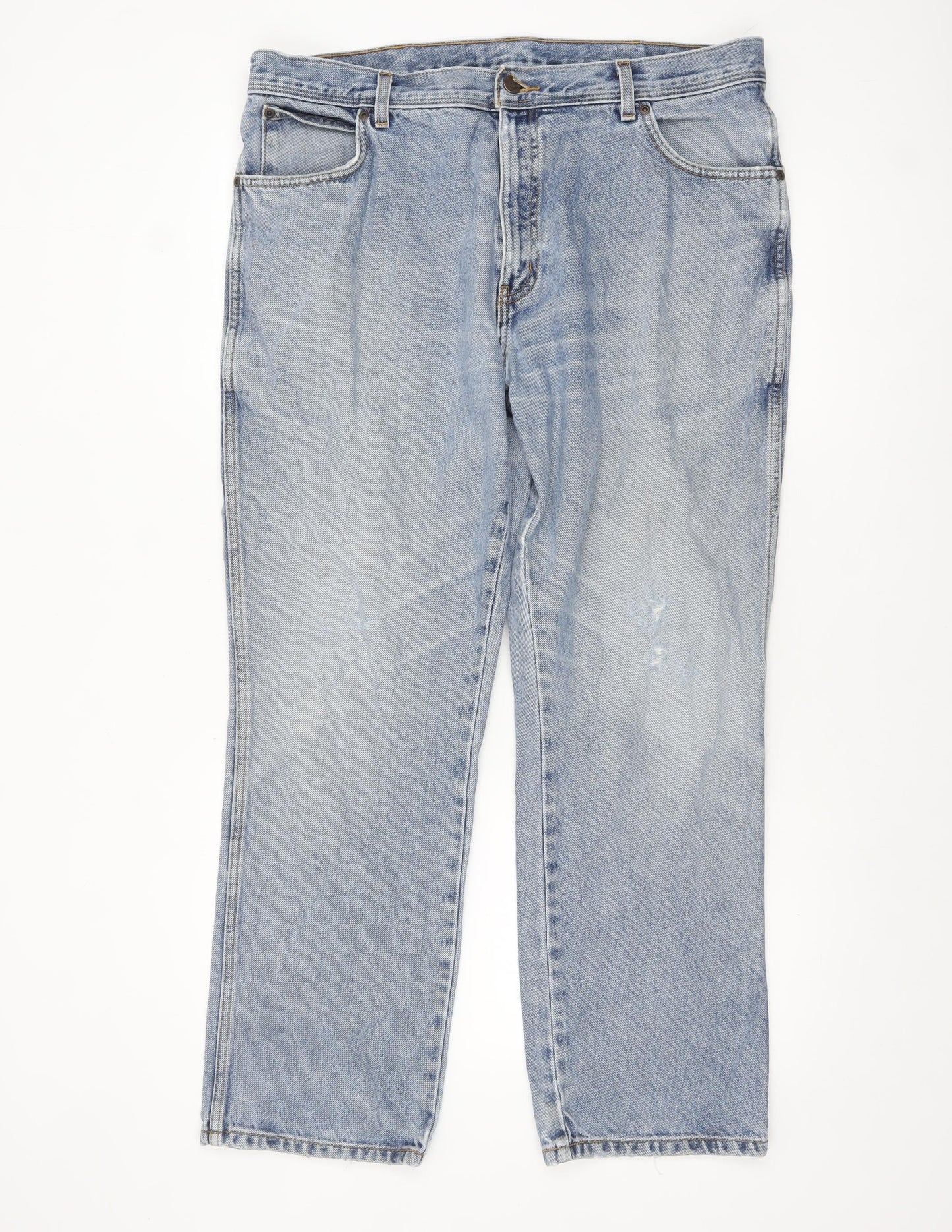 Wrangler Men's Blue Regular Fit Straight Leg Denim Jeans W38 L30