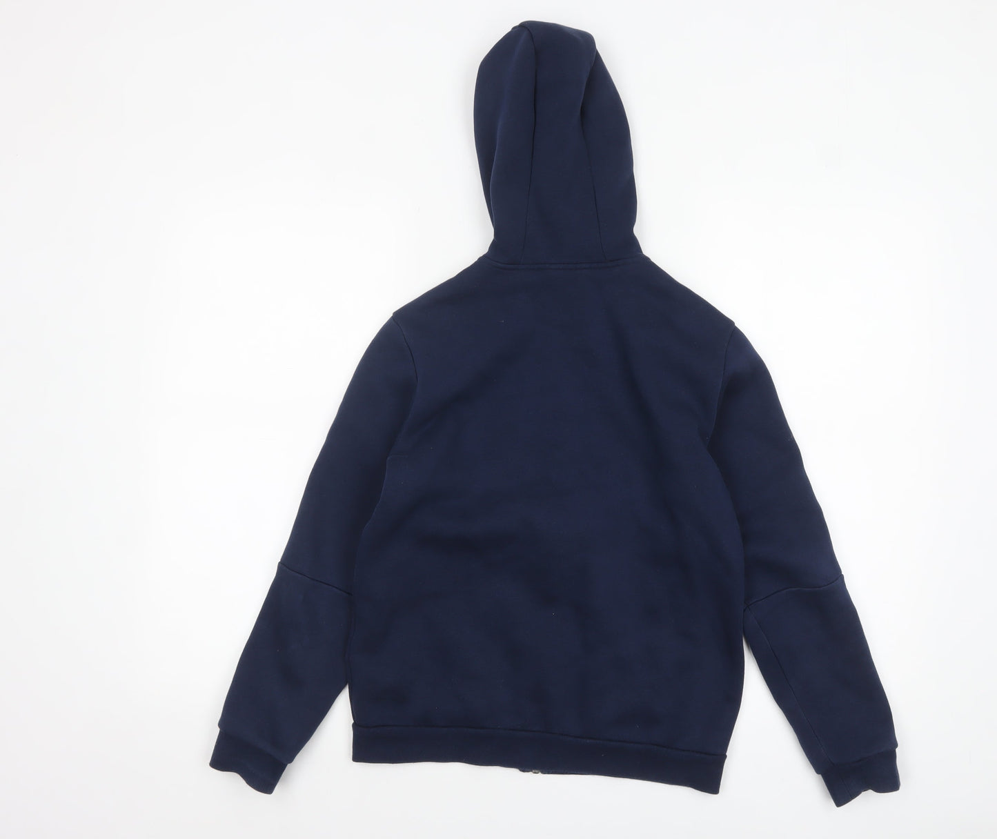 Adidas Boys Navy Blue Full Zip Hoodie 11-12 Years Cotton Blend