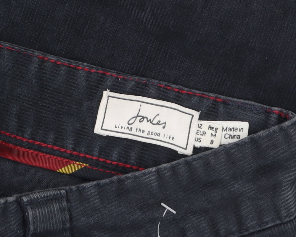 Joules Women Blue Corduroy Chino Trousers Size 12 Regular Fit