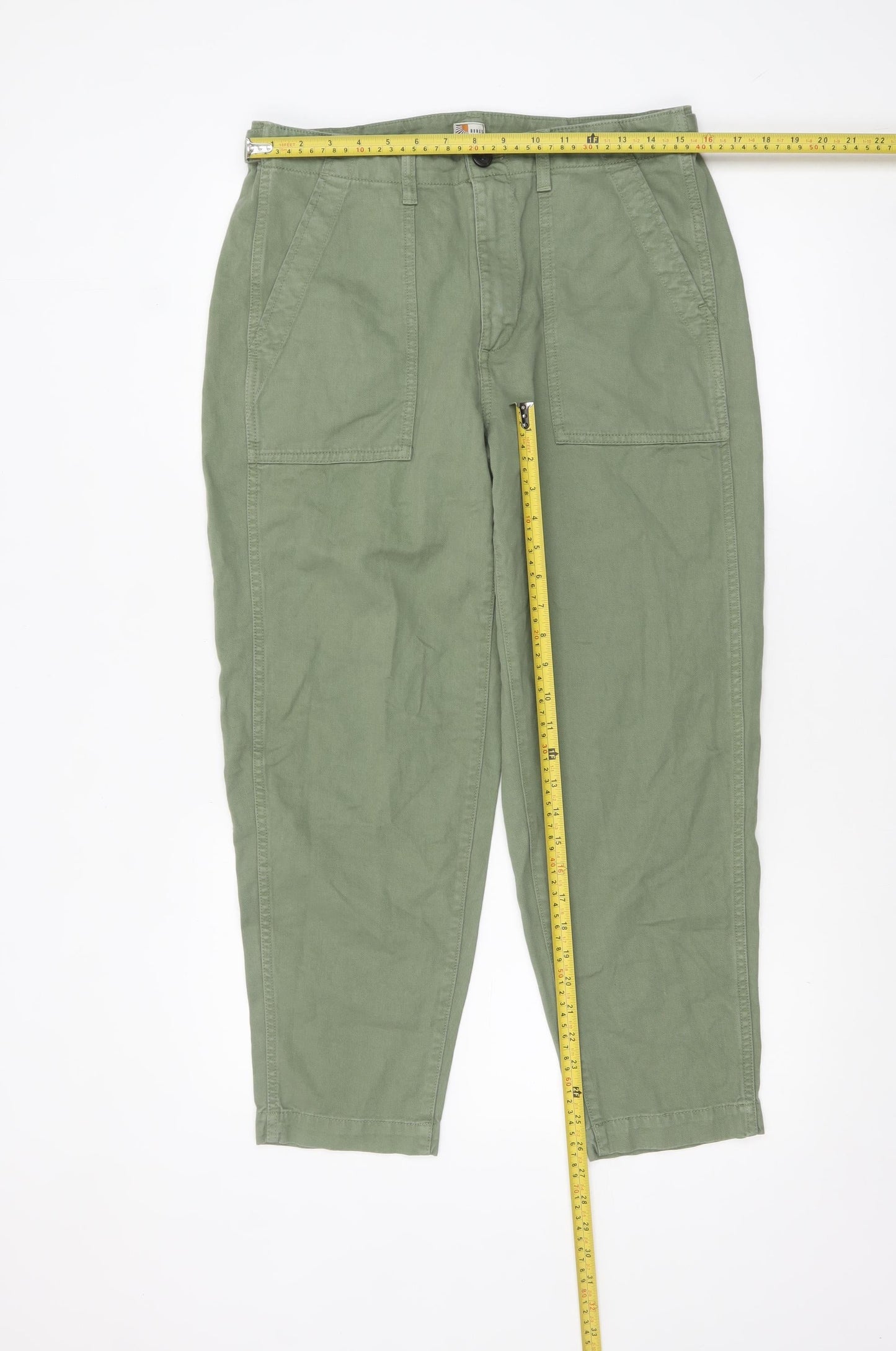 Burgs Womens Green Cargo Trousers Size 10 Cotton Twill Pants