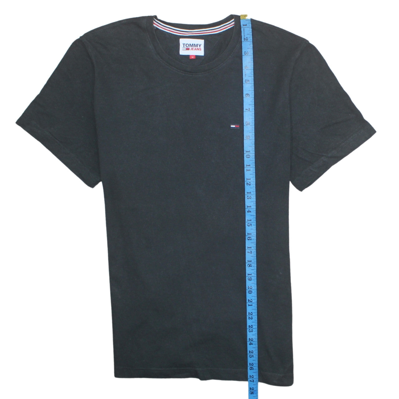 Tommy Jeans Men's Black Cotton Crew Neck T-Shirt M Regular Fit