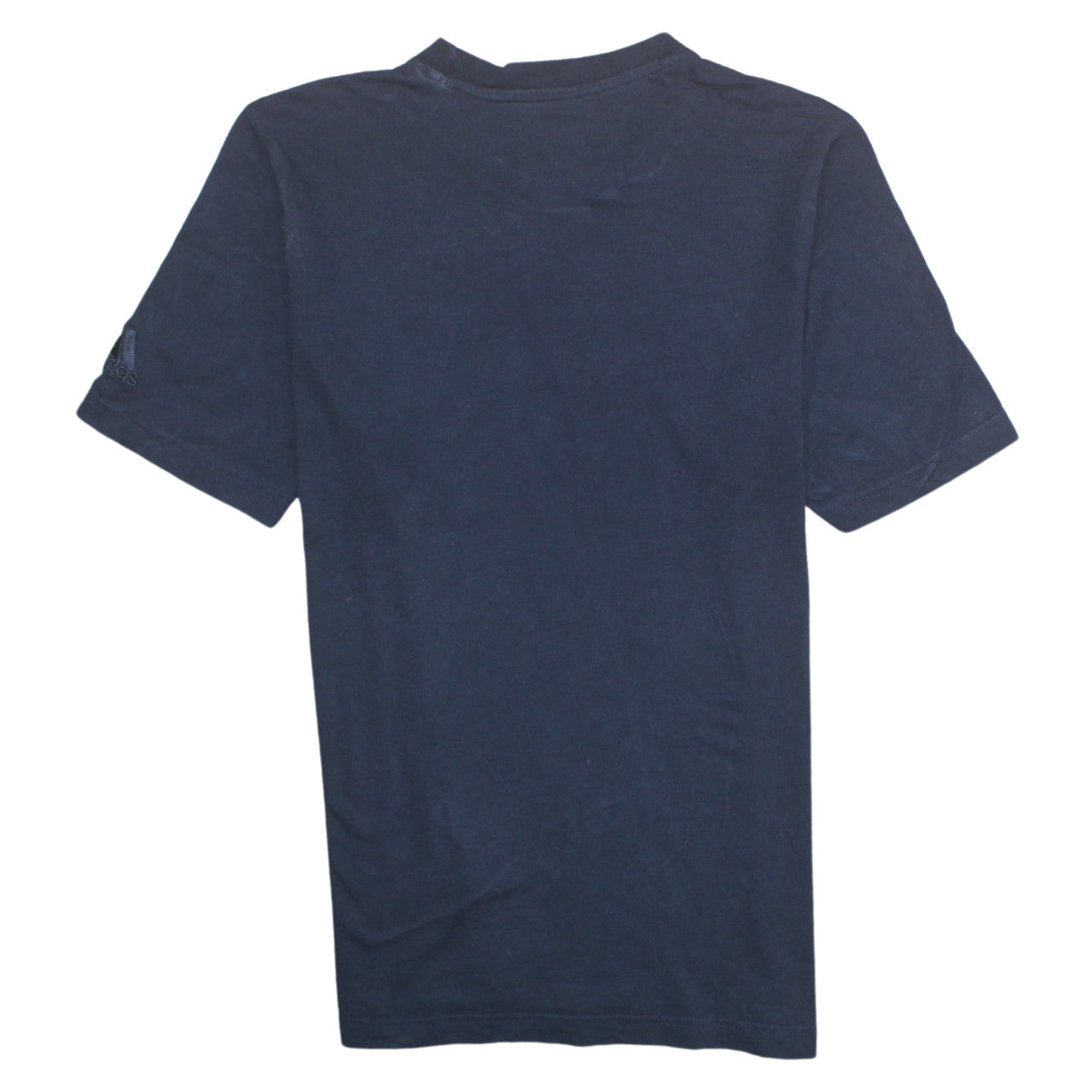 Adidas Men's Blue Small Logo Graphic Cotton T-Shirt