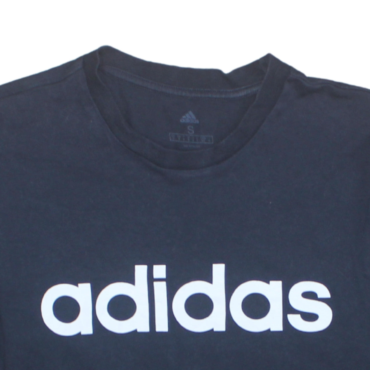 Adidas Men's Blue Small Logo Graphic Cotton T-Shirt