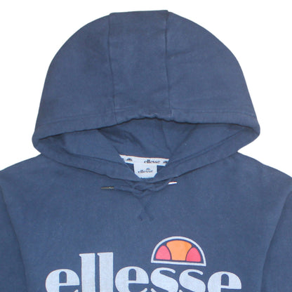 Additional view of Ellesse Men's Blue Pullover Hoodie Small Logo Fleece Sweatshirt