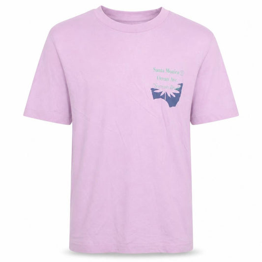 Jack & Jones Men's Pink Graphic Print Crew Neck Cotton T-Shirt Size L