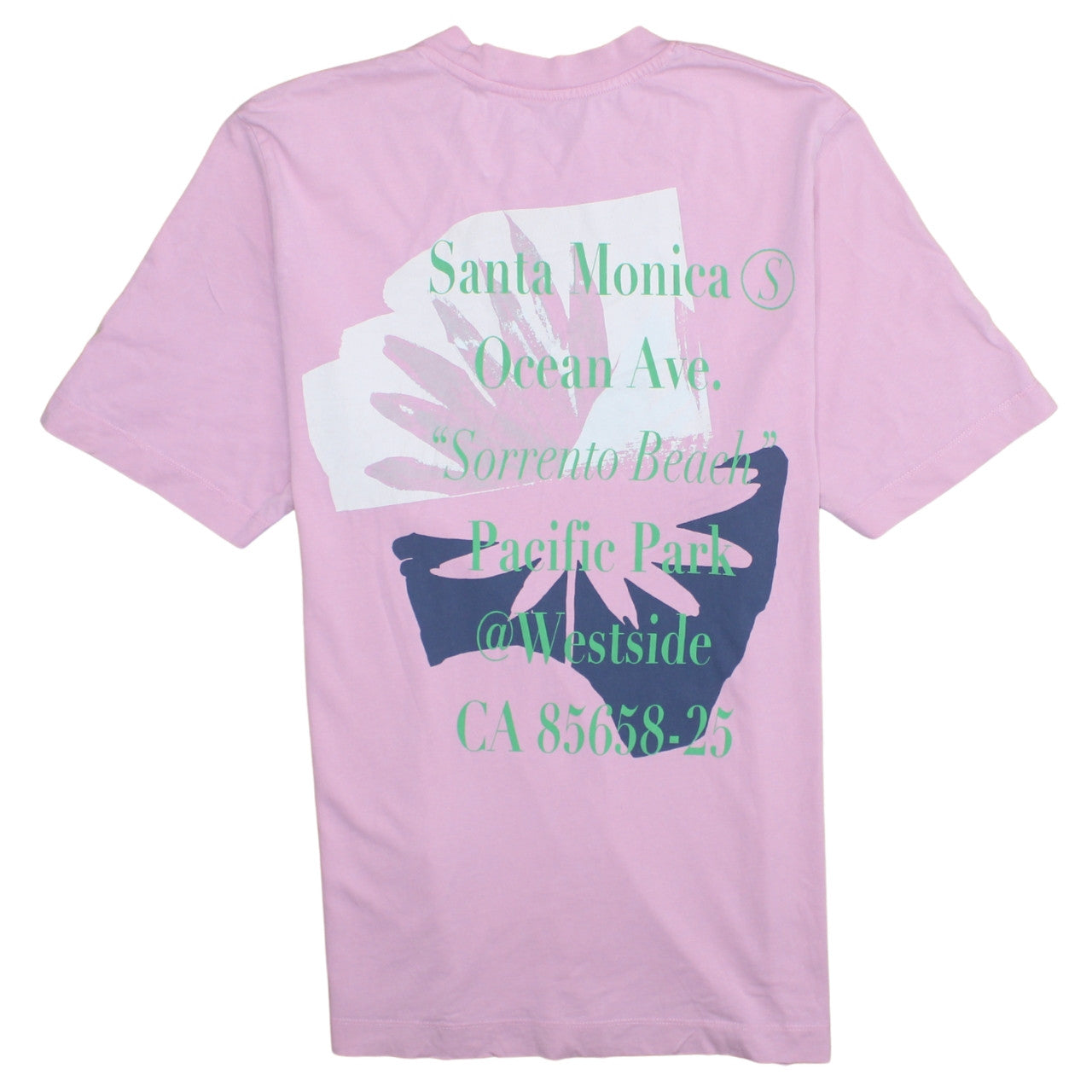 Jack & Jones Men's Pink Graphic Print Crew Neck Cotton T-Shirt Size L