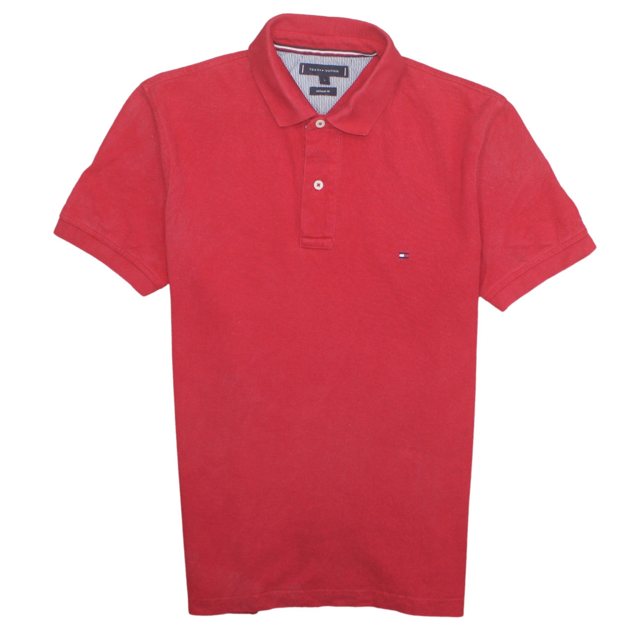 Tommy Hilfiger Men’s Red Regular Fit Cotton Polo Shirt L