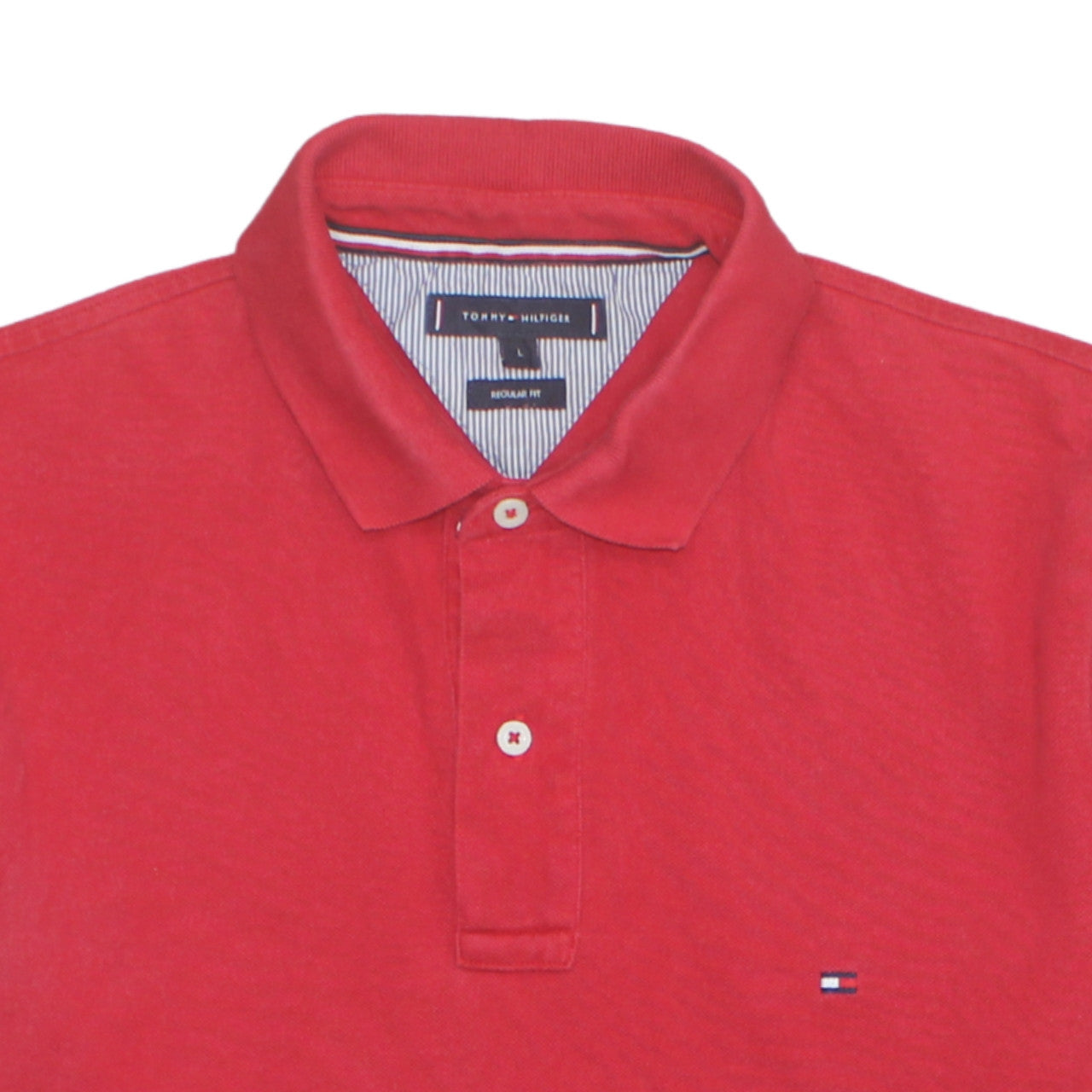 Tommy Hilfiger Men’s Red Regular Fit Cotton Polo Shirt L