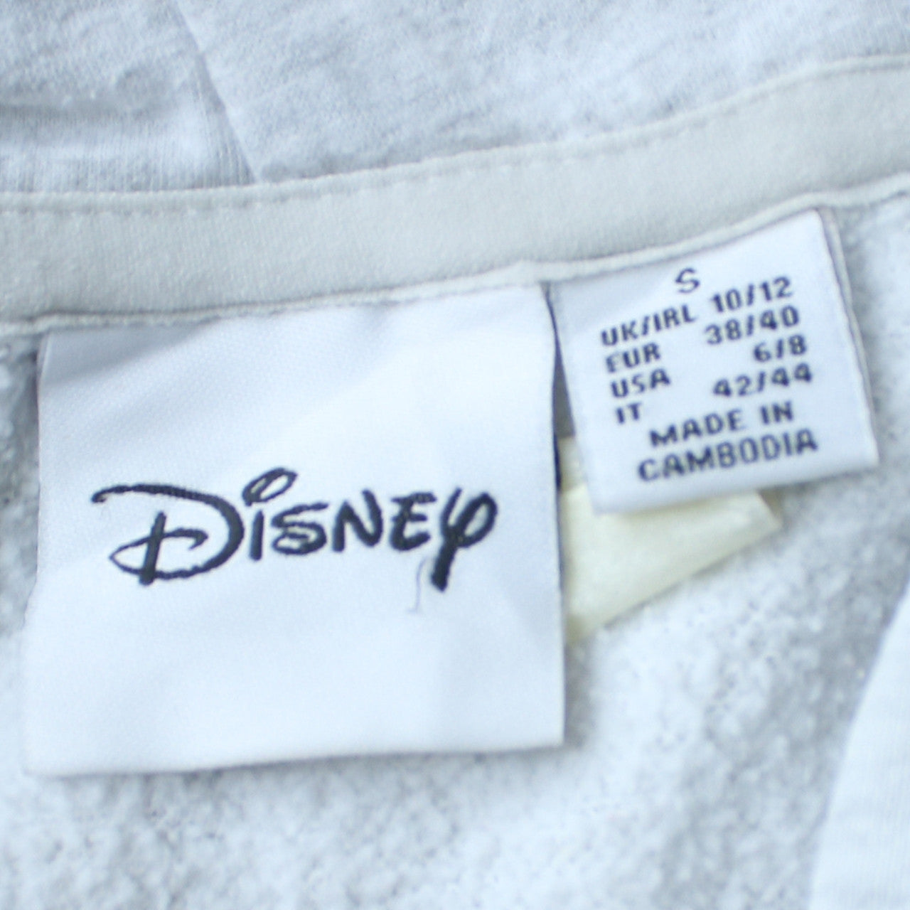 Disney Women's Grey Stitch Hoodie Small Pullover Hooded Sweatshirt