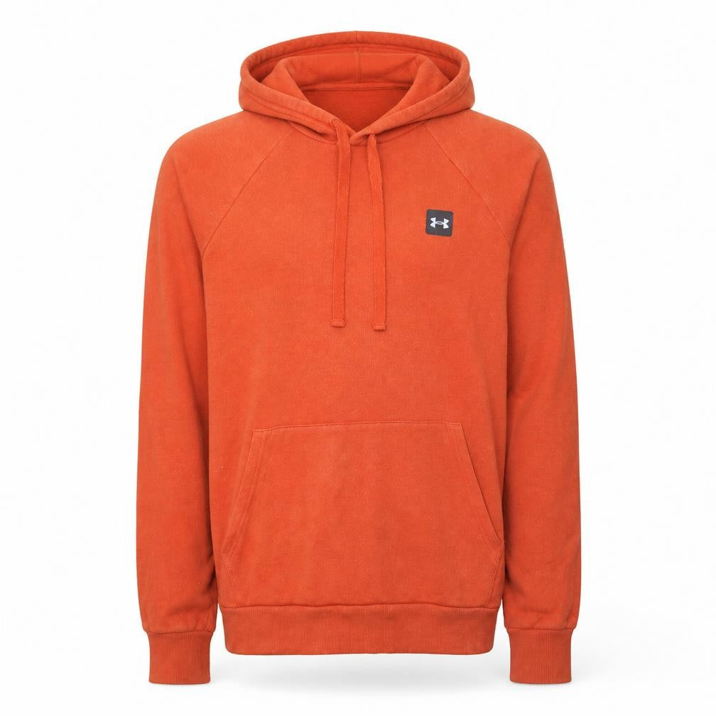 Under Armour Men's Orange Pullover Hoodie Small Sports Fleece