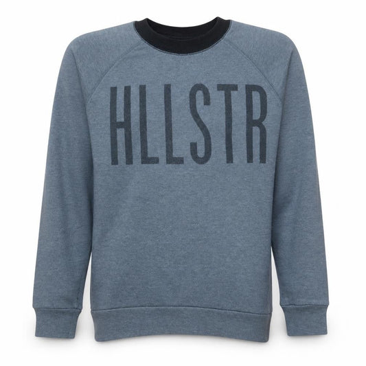 Hollister Men's Grey XS Pullover Sweatshirt Crew Neck Logo Fleece