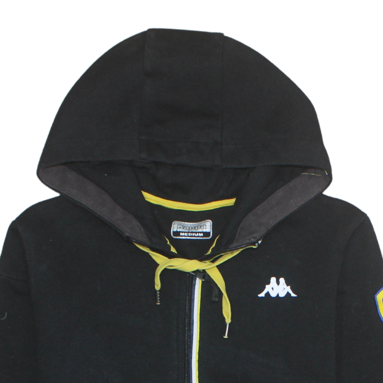 Kappa Men's Black Full Zip Hoodie Medium Leeds United Sportswear