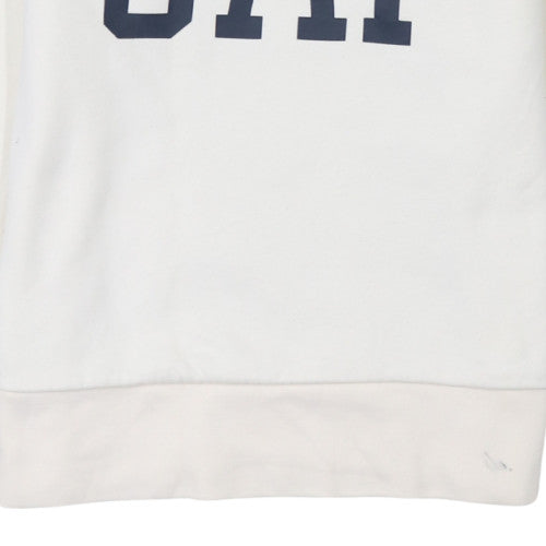 GAP Men's White Logo Pullover Sweatshirt M Regular Fit Fleece