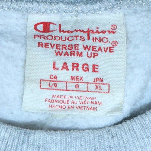 Champion Men's Grey Large Reverse Weave Crew Neck Sweatshirt