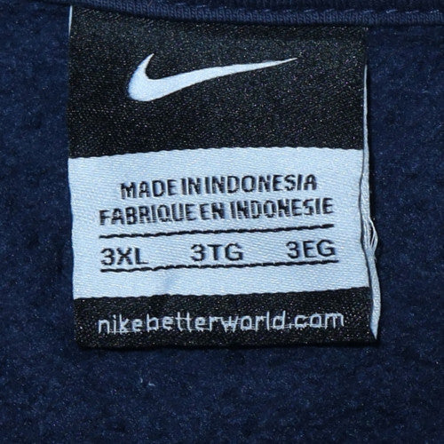 Nike Men's Blue 3XL 1/2 Zip Fleece Sweatshirt with Logo