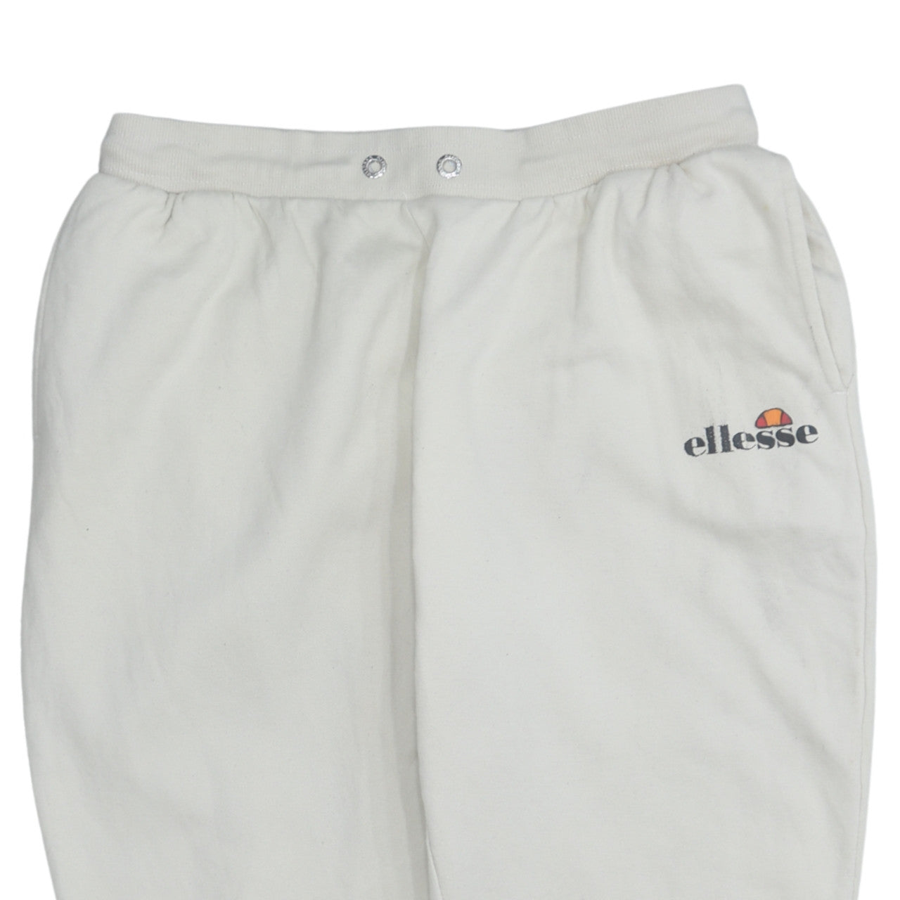 Ellesse Mens White Jogger Sweatpants M Regular Fit Cotton Blend