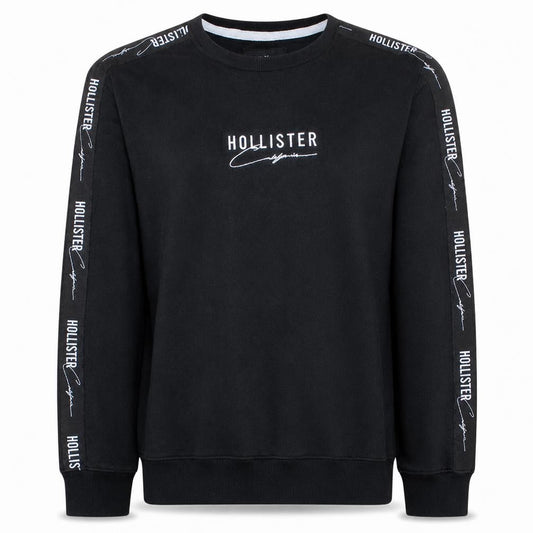 Hollister Men’s Black Crew Neck Sweatshirt Size M Pullover Logo Fleece
