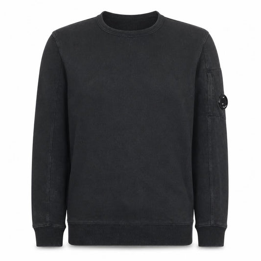 C.P. Company Womens Black Cotton Crew Neck Long Sleeve Top Size 14