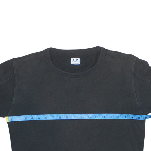 C.P. Company Womens Black Cotton Crew Neck Long Sleeve Top Size 14