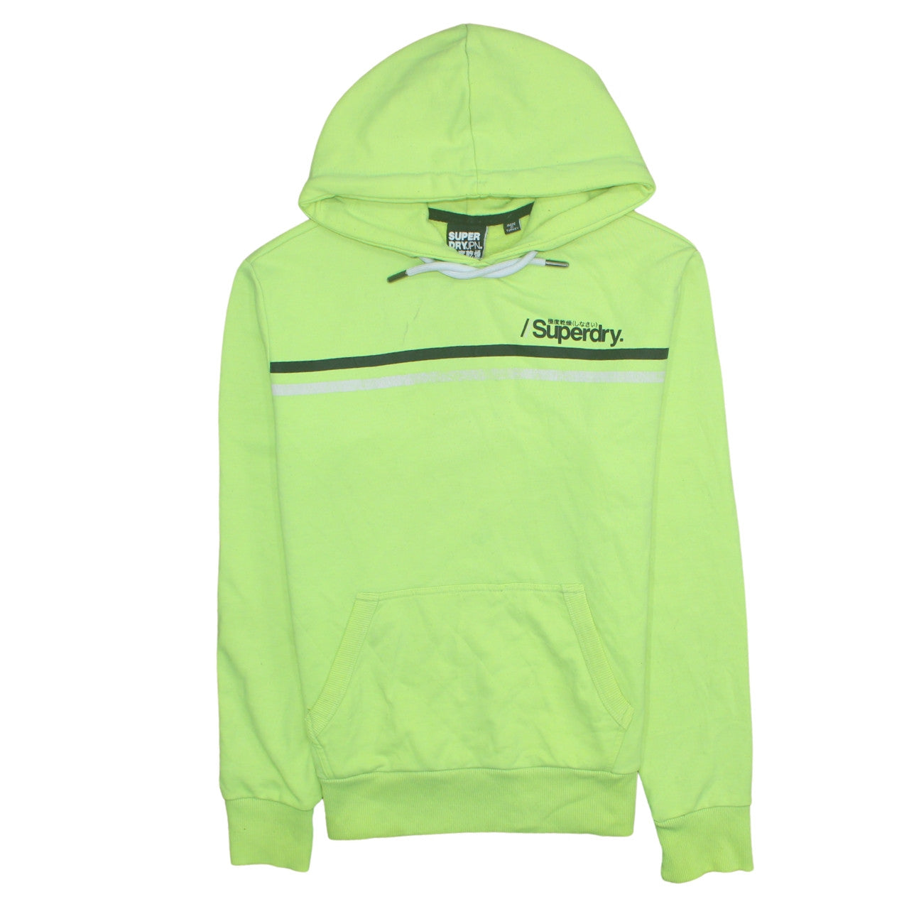 Superdry Mens Green Pullover Hoodie Size S Logo Graphic Sweatshirt