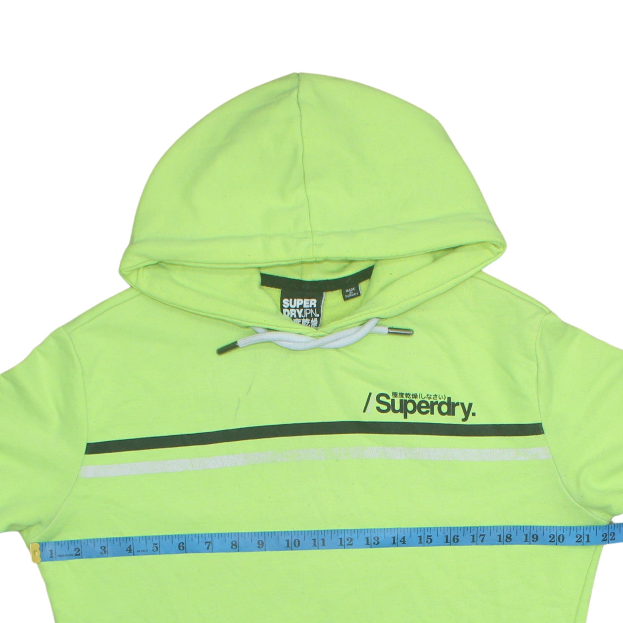 Superdry Mens Green Pullover Hoodie Size S Logo Graphic Sweatshirt