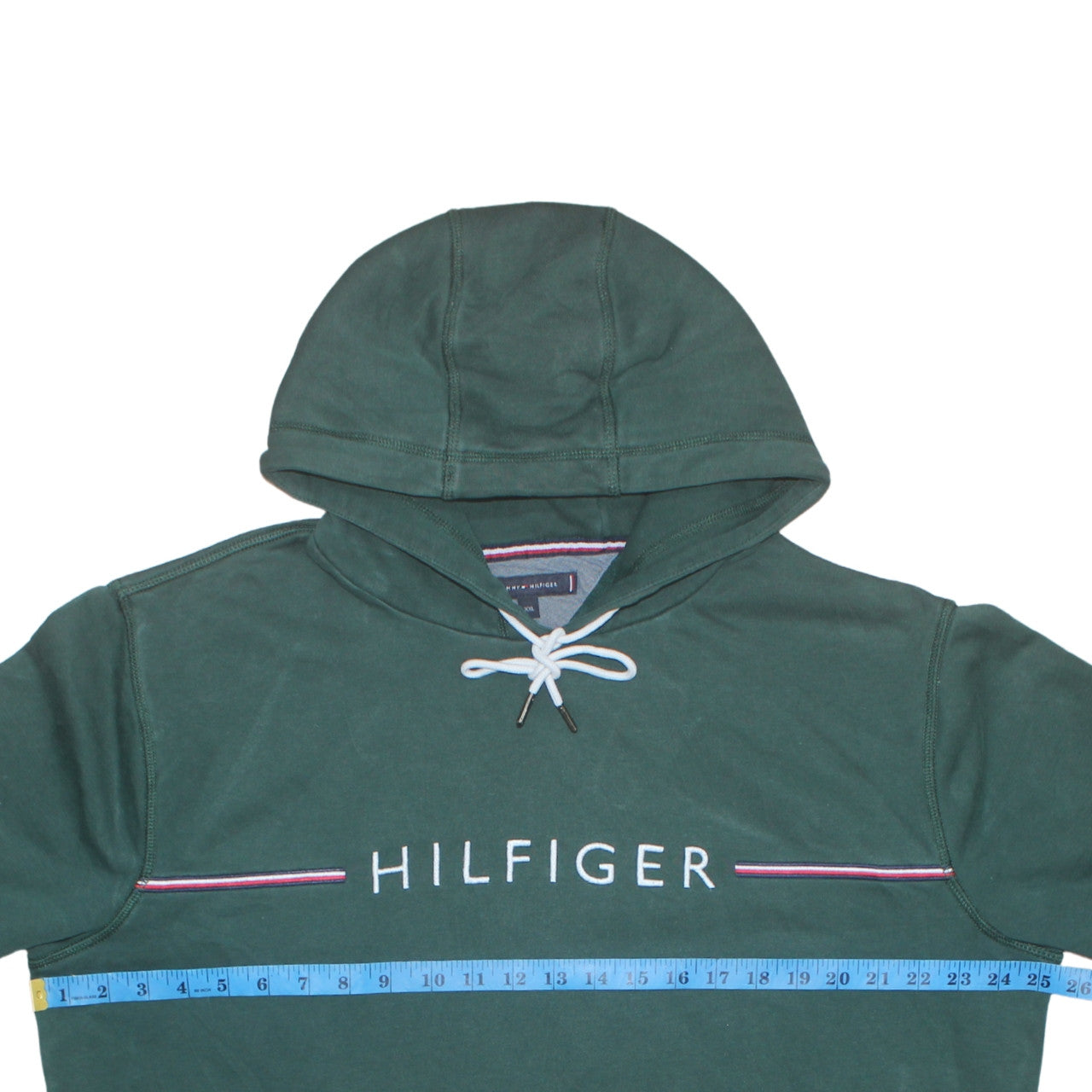 Tommy Hilfiger Men's Green 2XL Pullover Hoodie Embroidered Logo