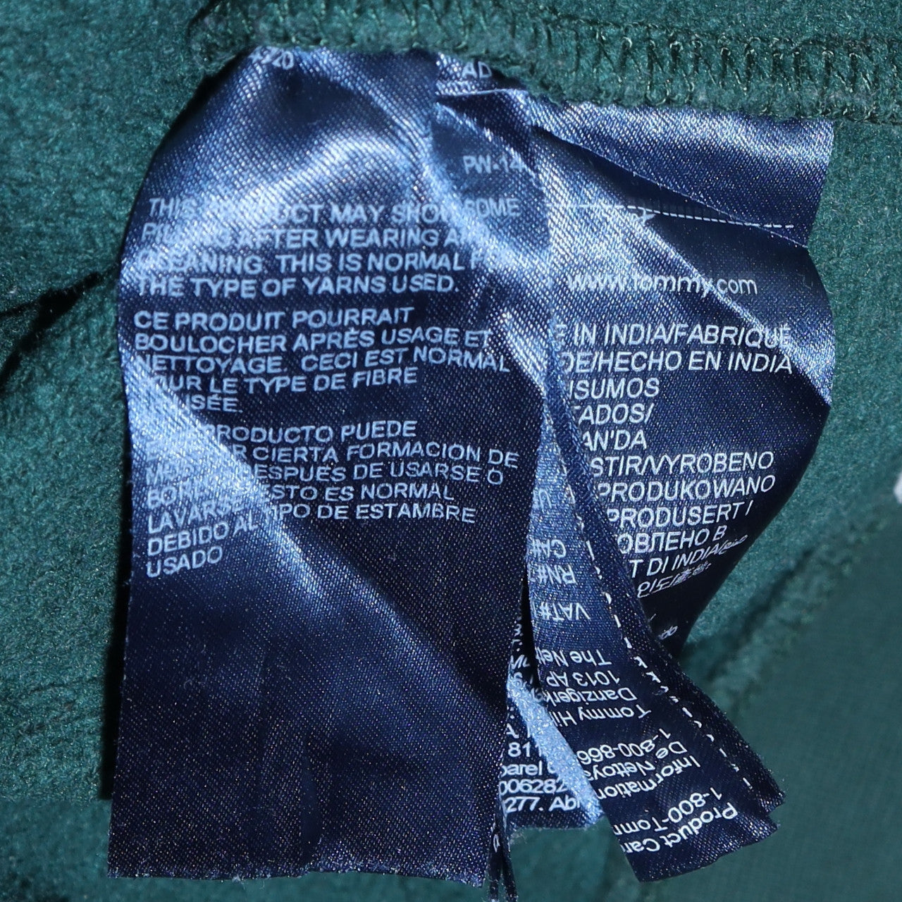 Tommy Hilfiger Men's Green 2XL Pullover Hoodie Embroidered Logo