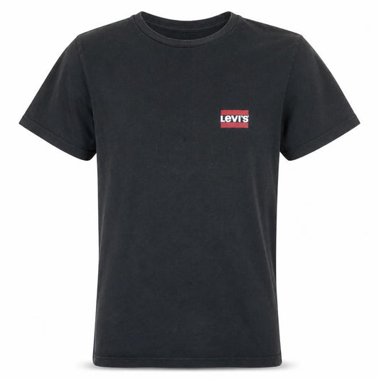 Levi's Men's Black Small Logo Crew Neck Cotton T-Shirt