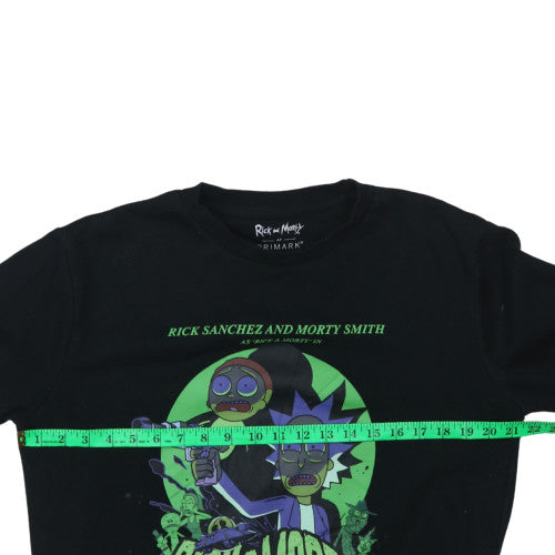 Primark Rick and Morty Men's Black Pullover Sweatshirt Medium
