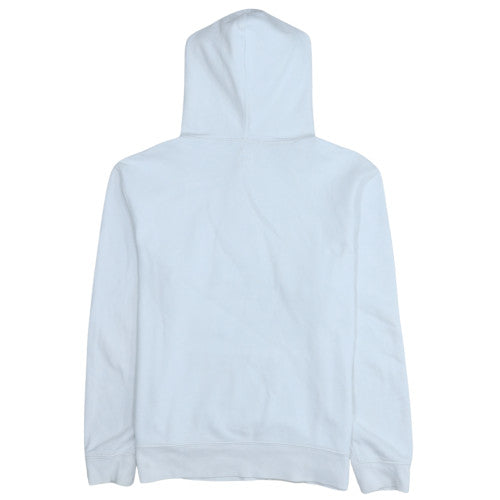 GAP Mens White Pullover Hoodie M Logo Fleece Sweatshirt
