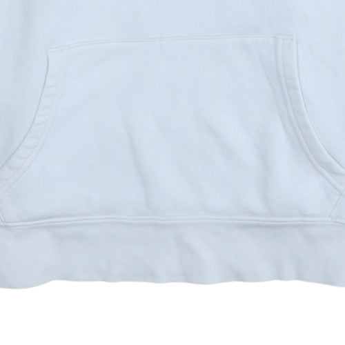GAP Mens White Pullover Hoodie M Logo Fleece Sweatshirt