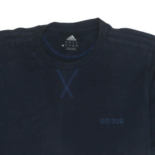 Adidas Men's Navy Blue Crew Neck Short Sleeve T-Shirt Size L