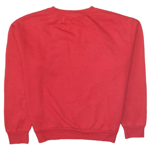 Disney Womens Red Mickey Mouse Pullover Sweatshirt Size 12/14