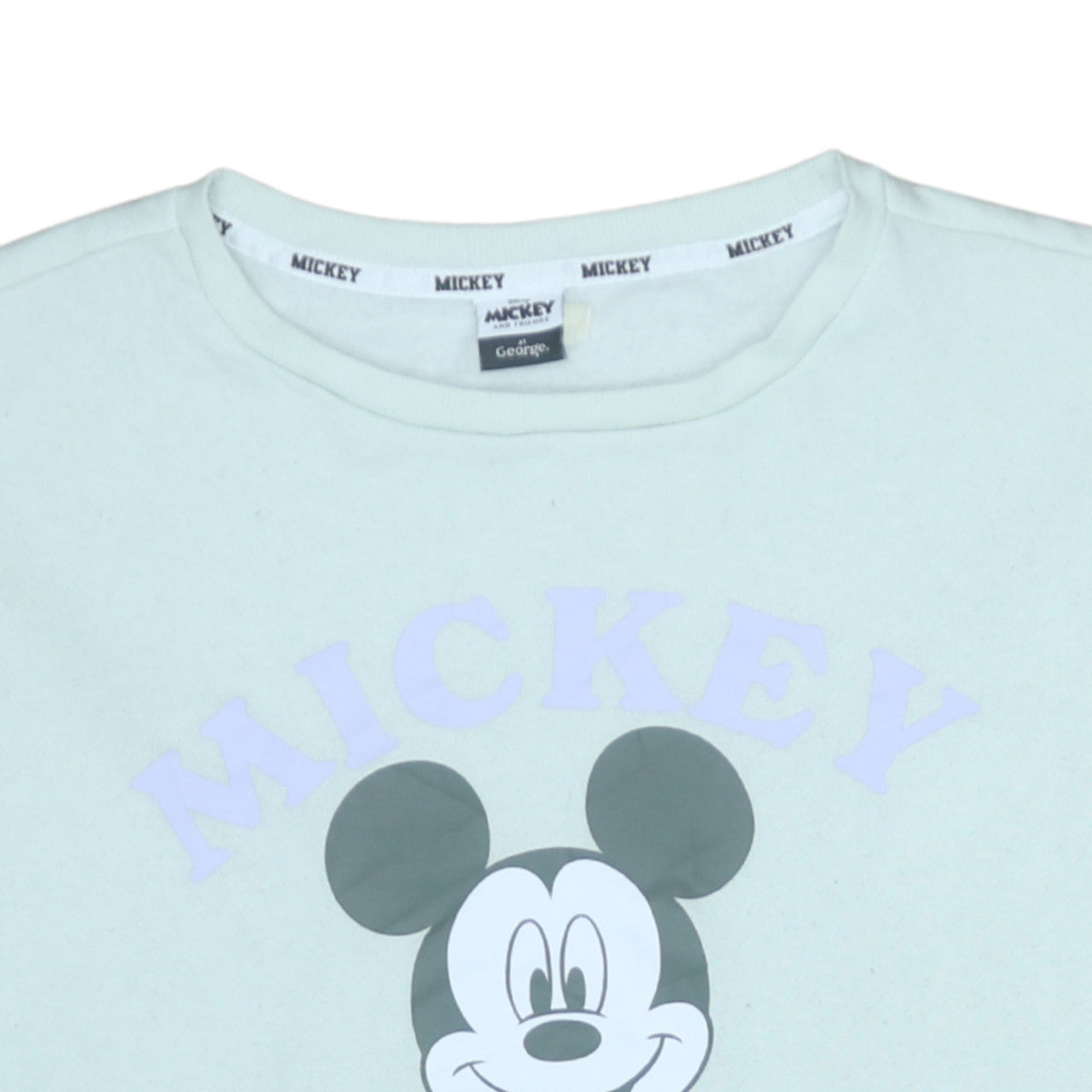 Disney Mickey Mouse Mint Green Sweatshirt by George Girls Size 8-10
