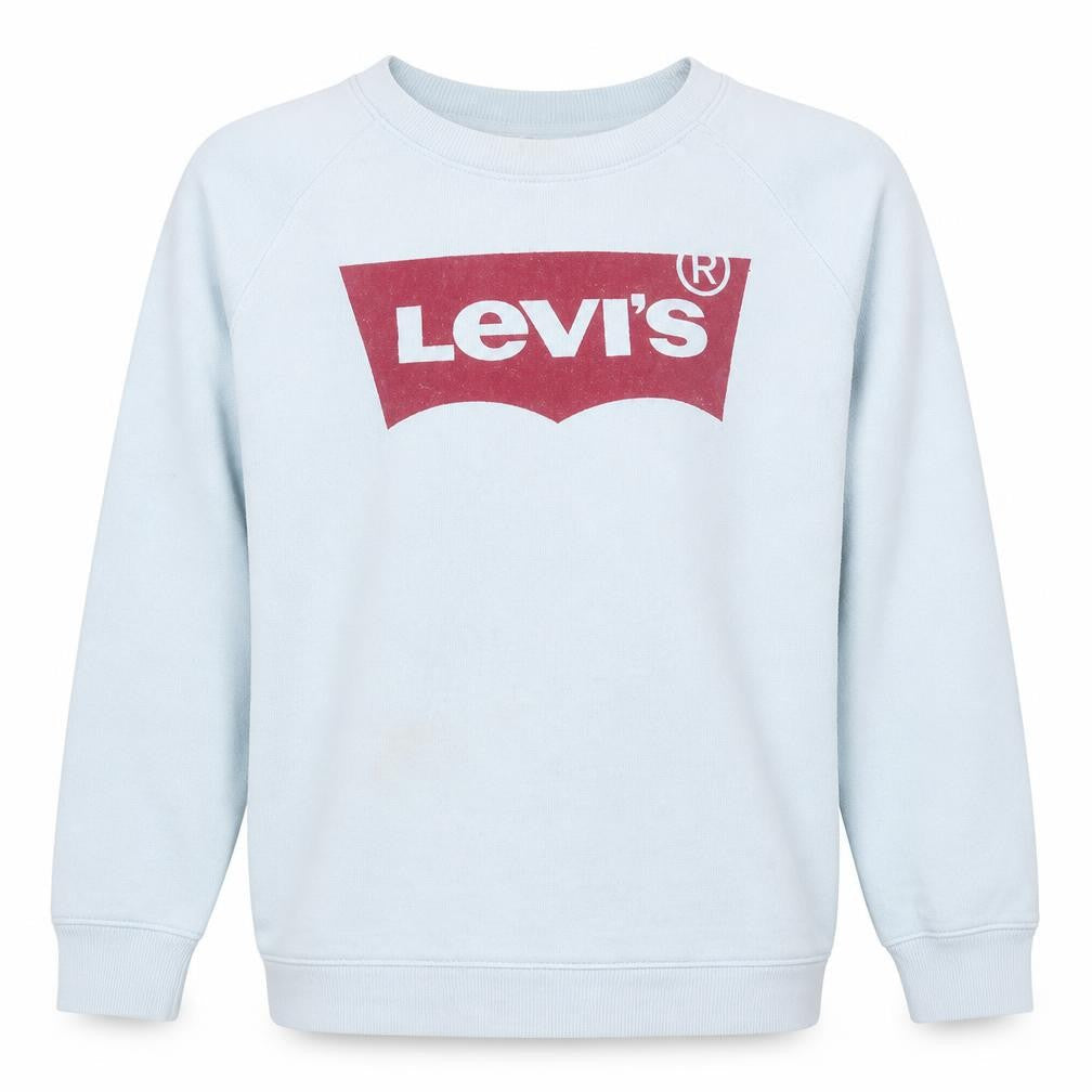 Levi's Men's White Medium Logo Crew Neck Pullover Sweatshirt