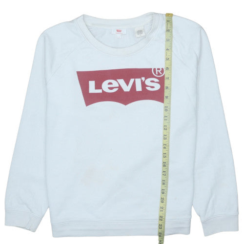 Levi's Men's White Medium Logo Crew Neck Pullover Sweatshirt