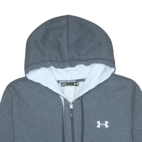 Under Armour Men Grey Full Zip Hoodie L Fleece Sportswear
