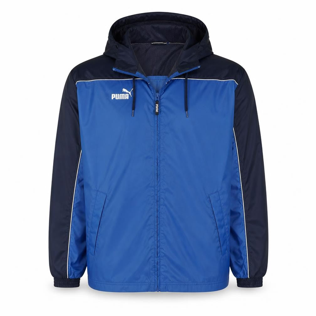 Puma Men's Blue Hooded Windbreaker Jacket Size M