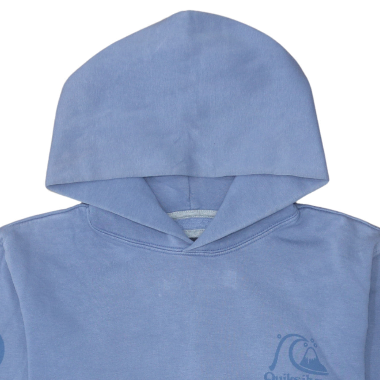 Quiksilver Men's Blue Pullover Hoodie Size L Graphic Logo Surf Style
