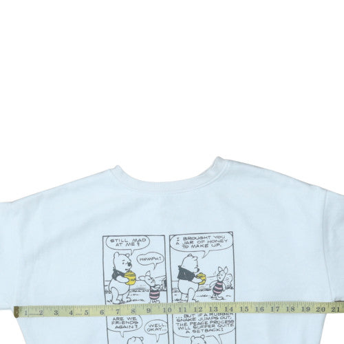 Disney Women White 2XS Pullover Sweatshirt Winnie the Pooh Print