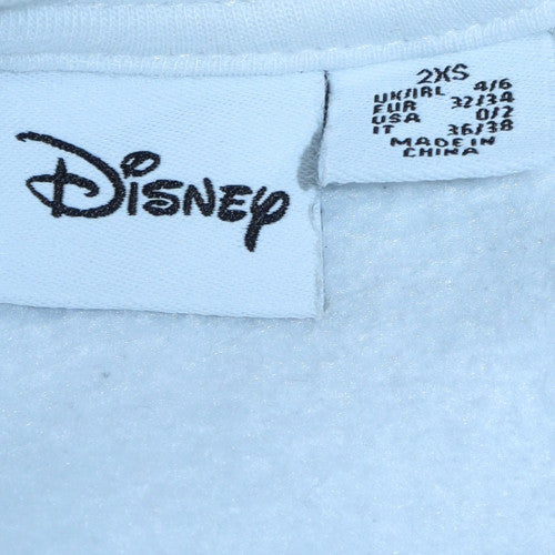 Disney Women White 2XS Pullover Sweatshirt Winnie the Pooh Print