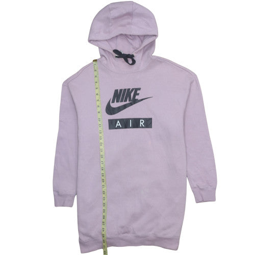 Nike Women's Lilac Pullover Hoodie Dress Size S - Hooded Logo Sweatshirt