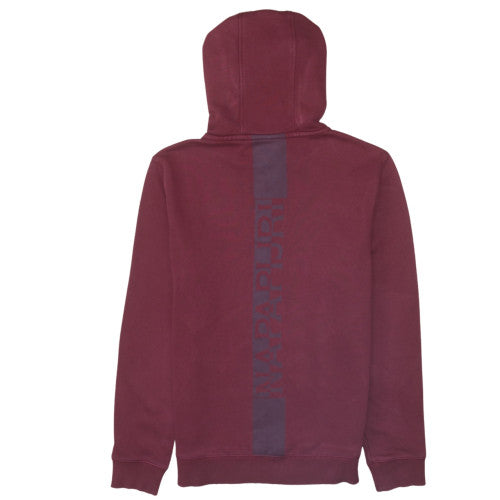 Napapijri Men’s Red Pullover Hoodie L Regular Fit Logo Fleece