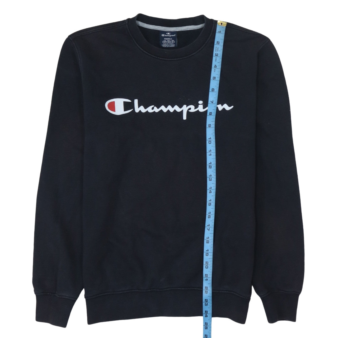 Champion Men's Black Small Pullover Crew Neck Logo Sweatshirt
