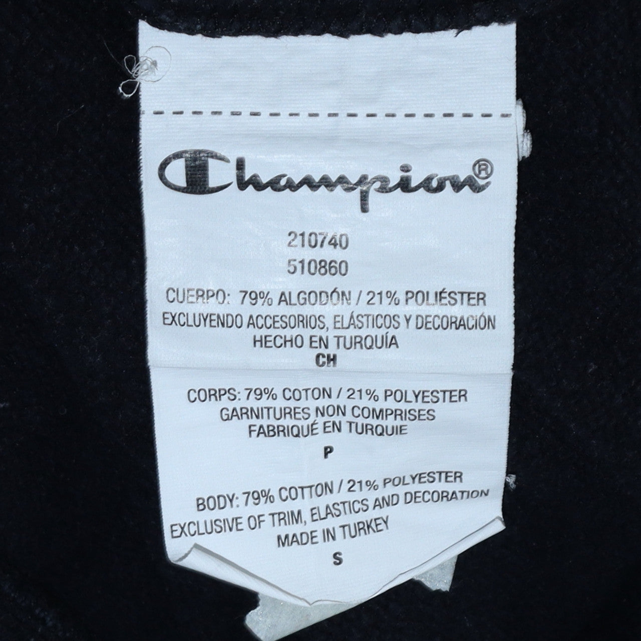 Champion Men's Black Small Pullover Crew Neck Logo Sweatshirt